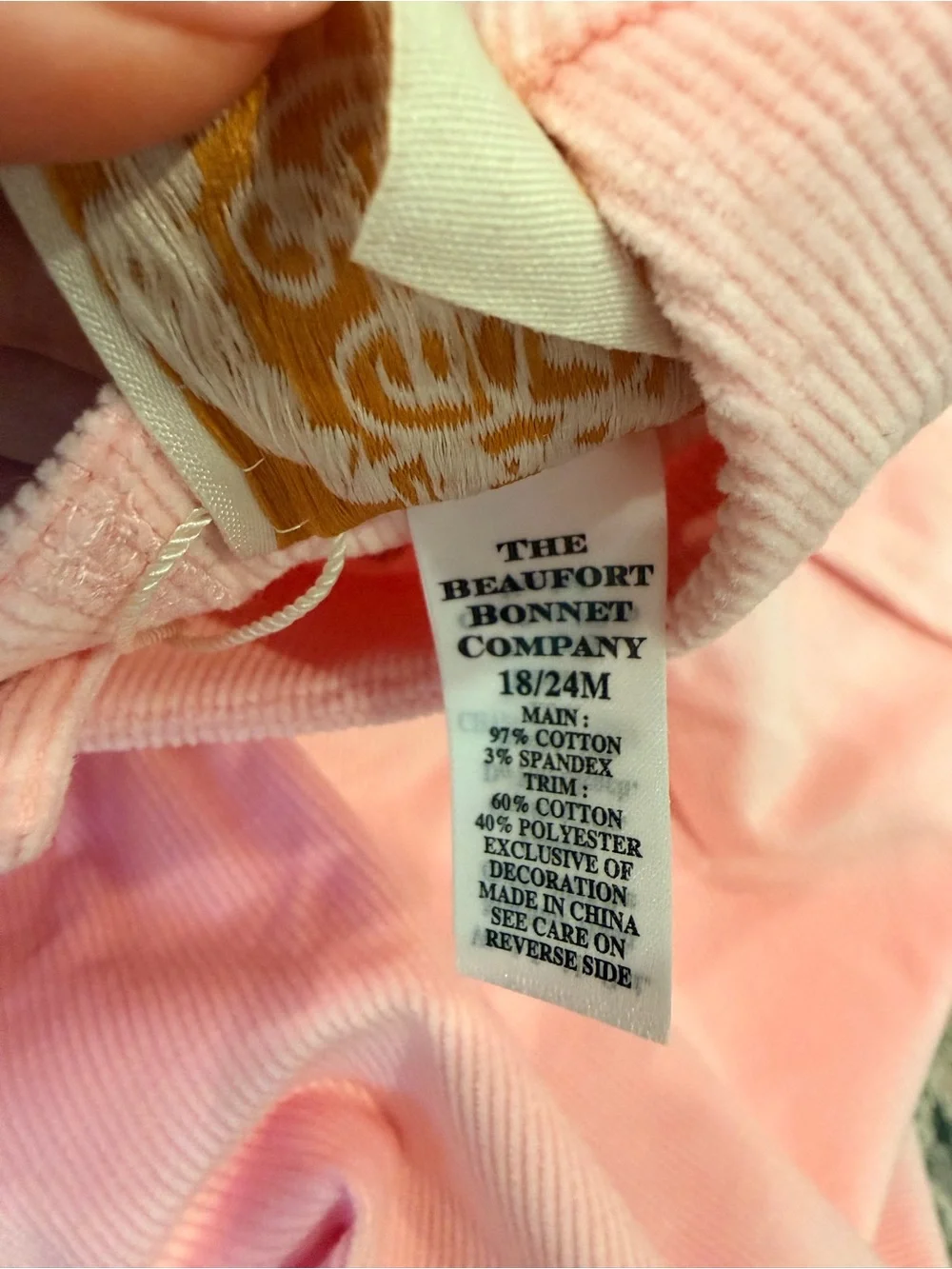 NWT Beaufort Bonnet Company Corduroy Cindy Lou Pink Dress 18/24 Months